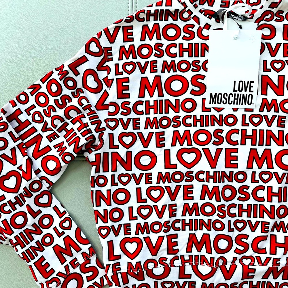 NWT Love Moschino Oversized ‘Love Moschino’ Lightweight Jersey Sweatshirt Size 2